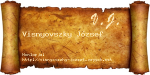 Visnyovszky József névjegykártya